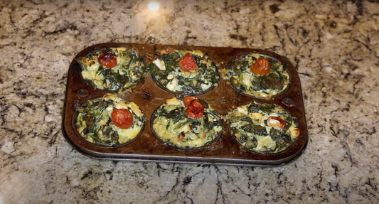Quinoa Muffins with Greens and Cherry Tomatoes